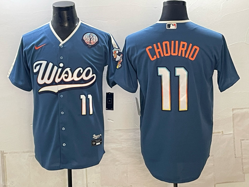 Men Milwaukee Brewers #11 Chourio blue Nike 2026 World Series MLB jersey 1023012->milwaukee brewers->MLB Jersey